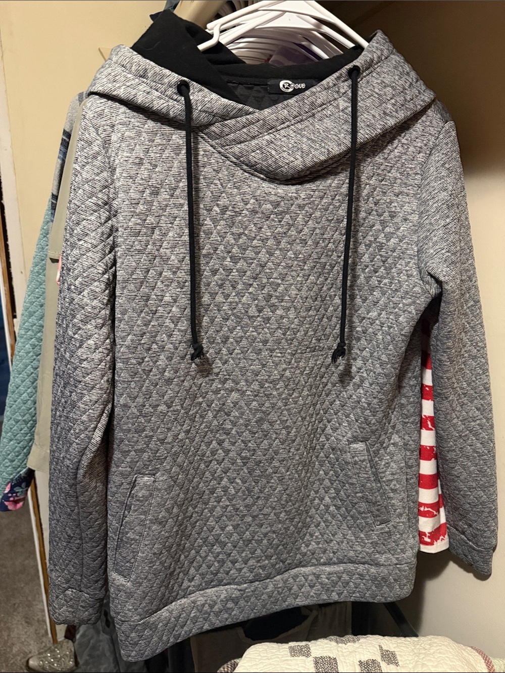 Quilted Grey Hoodie - Women